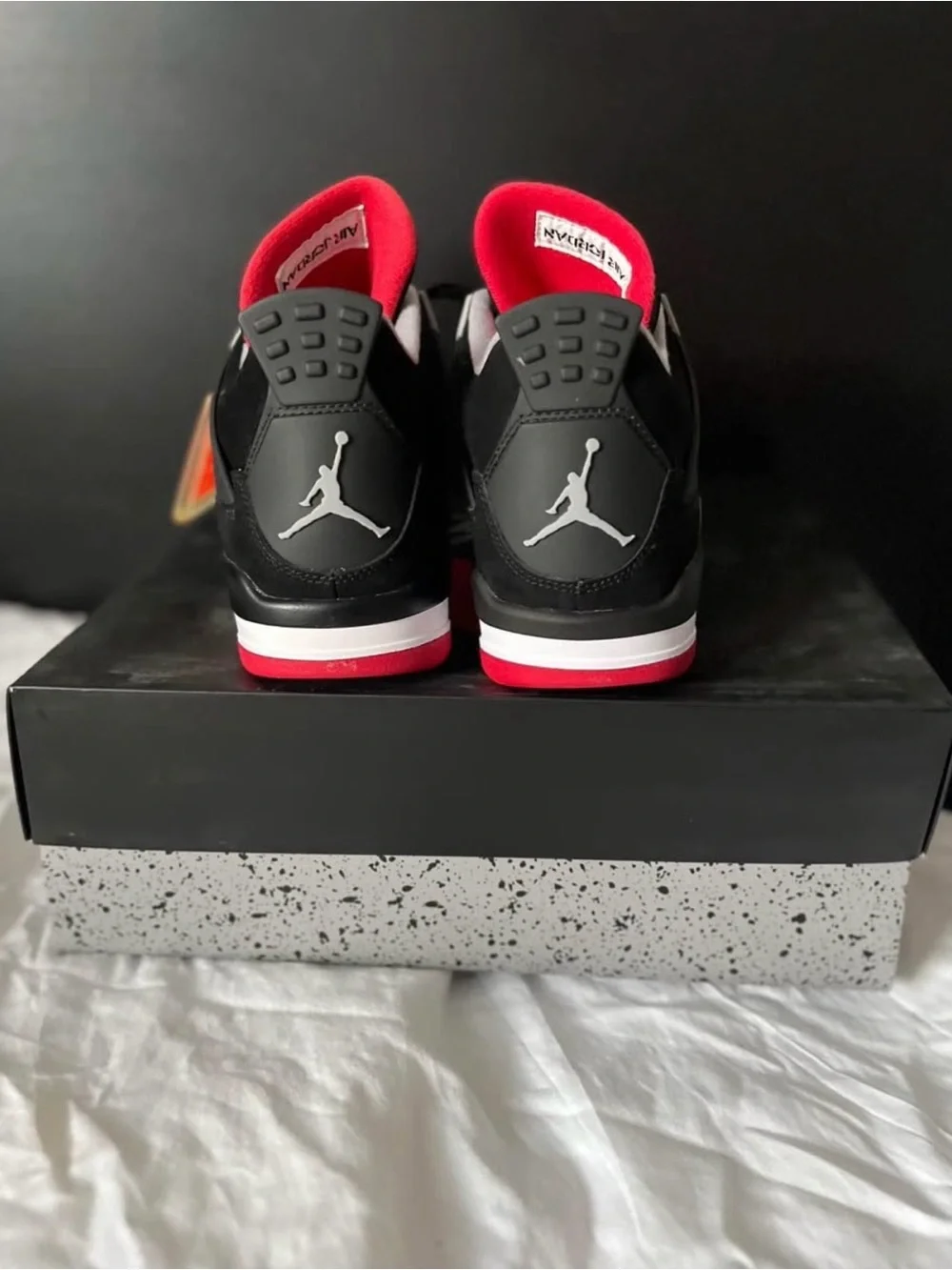 Jordan Kids Sneakers in Black and Red with Gray Accents